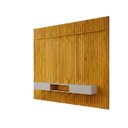 Ver imagem 3 de Painel Ripado para TV até 75 Polegadas com LED MDF 275cmx240cm Trento Marrom Cedro/Bali