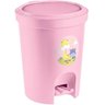 Lixeira Infantil Sanremo com Pedal Plástico 6,6l - Rosa - 2