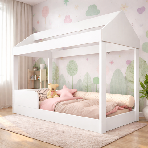 Cama Infantil Casa Montessoriana Crystal Branco