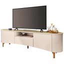 Ver imagem 1 de Rack Bancada Tv 80 Pol 201cm Desing Orgânico Yang Off/champanhe H01 - Mpozenato