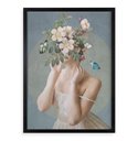 Ver imagem 2 de Quadro Decorativo Mulher Flores - Desabroche 33x24cm:moldura Branca