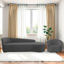 Ver imagem 1 de Kit Divã Recamier Orgânico França 250cm Lado Direito e Poltrona Amore Linho
