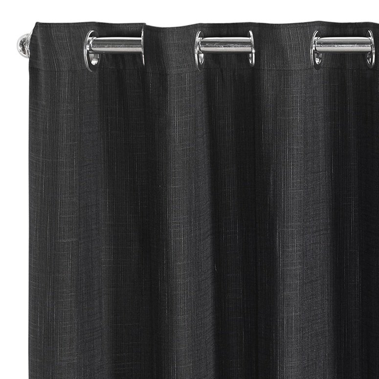 Cortina Luxo Blecaute com Voil Gaze Linho 2,70m X 2,30m Blackout para Sala Quarto Porta Balão Preto - 3