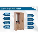 Ver imagem 6 de Guarda Roupa 2 Portas 3 Gavetas C/ 1 Espelho e Pés Briz B64 Branco - Henn