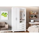 Ver imagem 1 de Guarda Roupa 2 Portas 3 Gavetas C/ 1 Espelho e Pés Briz B64 Branco - Henn
