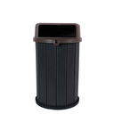 Ver imagem 1 de Lixeira Madeira Plástica 100 Litros - 70 Cm:cinza/marrom