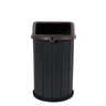 Lixeira Madeira Plástica 100 Litros - 70 Cm:cinza/marrom - 1