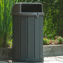 Ver imagem 2 de Lixeira Madeira Plástica 100 Litros - 70 Cm:cinza/marrom