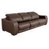 Sofá de Couro Elétrico Reclinável e Retrátil 3 Lugares Confortline Marrom Café- Touro e Cia - 1
