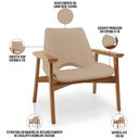 Ver imagem 4 de Poltrona Decorativa para Sala de Estar Living Base Madeira Becker L02 Linho Bege Escuro - Lyam Decor