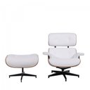 Ver imagem 2 de Poltrona Charles Eames com Puff - Couro Branco L Pau-Ferro