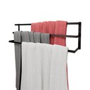 Ver imagem 1 de Toalheiro Triplo Parede 60cm Preto - Big House Shop