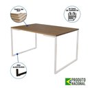 Ver imagem 5 de Mesa Industrial Base Ferro Branco 137x90 Tampo Amêndoa 4 Cadeiras Eiffel Madeira Assento Vermelho