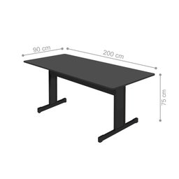 Mesa para Escritório 2000 Retan Preto Onix - 2