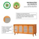 Ver imagem 2 de Kit Cristaleira e Buffet Bella Lunna Deltan 4 Portas Madeira Maciça Imbuia