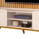 Ver imagem 5 de Bancada Cher e Painel Trento para Tv até 65 Polegadas 183x240cm Off White Cedro- Mabe Magazine