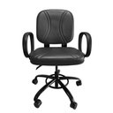 Ver imagem 1 de Cadeira de Escritorio Giratoria Reforçada com Regulagem de Altura Suporta até 200kg Preta