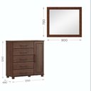 Ver imagem 3 de Conjunto Cômoda 5 Gavetas + Moldura com Espelho 100% Madeira Maciça - Linha Ouro Finestra Móveis