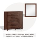Ver imagem 5 de Conjunto Cômoda 5 Gavetas + Moldura com Espelho 100% Madeira Maciça - Linha Ouro Finestra Móveis