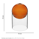 Ver imagem 2 de Vaso Decorativo de Vidro Âmbar 13x13x13cm Enfeite Sala Mesa Estante Aparador