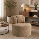 Ver imagem 2 de Poltrona Orgânica Moderna Decorativa para Sala Suede:Suede Capuccino