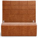 Ver imagem 1 de Kit Cabeceira Cama Box Casal 140cm com Calçadeira Roma W01 Couríssimo Camel - Lyam