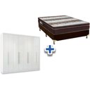 Ver imagem 1 de Cama Box Casal + Colchão Light Ortobom + Guarda Roupa Master Vip 8.4 Branco