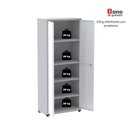 Ver imagem 5 de Armário de Escritório 2 Portas com Chave e Prateleiras Reguláveis Aço Cinza/Branco