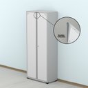 Ver mais imagens de Armário de Escritório 2 Portas com Chave e Prateleiras Reguláveis Aço Cinza/Branco