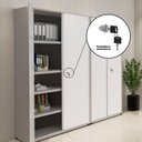 Ver imagem 7 de Armário de Escritório 2 Portas com Chave e Prateleiras Reguláveis Aço Cinza/Branco