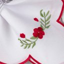 Ver imagem 2 de Kit 12 Jogos Americanos Guardanapos de Mesa Redondo Bordado Floral Peônia - Branco
