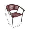 Ver imagem 4 de Kit 2 Cadeira Gourmet Corda Náutica Vermelho Bordô Base Alumínio Sofia Linha Plus