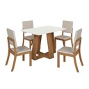 Ver imagem 2 de Mesa de Jantar 4 Lugares Lins Milla com Vidro Nature/off White/linho - Henn