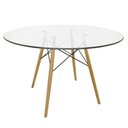 Ver imagem 1 de Mesa De Jantar Eames Wood Tampo Vidro 110 Cm