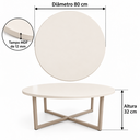Ver imagem 3 de Mesa de Centro Decorativa Orgânica Moderna Redonda MDF Aço Carbono Sala de Estar Industrial