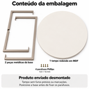 Ver imagem 4 de Mesa de Centro Decorativa Orgânica Moderna Redonda MDF Aço Carbono Sala de Estar Industrial