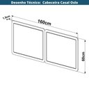 Ver imagem 2 de Cabeceira Painel Casal Oslo Artesano 160 cm (Largura) em MDP Nero e Tela Sintética (Palhinha) Bege