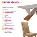 Ver imagem 6 de Mesa de Jantar Yasmin 180cm Tampo Mdf Vidro Canto Copo com 6 Cadeiras Lira