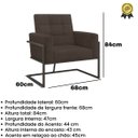 Ver imagem 3 de Poltrona Resistente para Recepção Confortável Base de Ferro Sala de Espera Tecido Suede