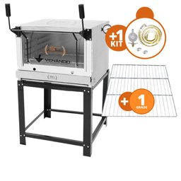 KIT - Forno Gás Industrial Roma Inox FIRI80 + Grade Extra + Kit Gás - 1