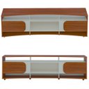 Ver imagem 4 de Rack Tv 85" com 7 Nichos 2 Portas 2 Prateleiras Elegance - Cedro / Off White