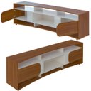 Ver imagem 5 de Rack Tv 85" com 7 Nichos 2 Portas 2 Prateleiras Elegance - Cedro / Off White