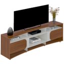 Ver imagem 7 de Rack Tv 85" com 7 Nichos 2 Portas 2 Prateleiras Elegance - Cedro / Off White