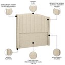 Ver imagem 3 de Cabeceira Casal Queen Cama Box 160cm Glenda I02 Linho Bege - Mpozenato