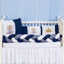 Ver imagem 2 de Kit Protetor Berço Padrão Americano Ursinho Balão Azul 6 Pçs