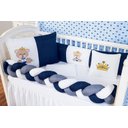 Ver imagem 4 de Kit Protetor Berço Padrão Americano Ursinho Balão Azul 6 Pçs