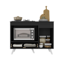 Ver imagem 5 de Balcão para Cooktop e Forno 105cm 1 Porta 1 Gaveta Veneza Multimóveis Mp2258 - Preto/branco