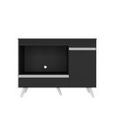 Ver mais imagens de Balcão para Cooktop e Forno 105cm 1 Porta 1 Gaveta Veneza Multimóveis Mp2258 - Preto/branco