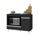 Ver imagem 2 de Balcão para Cooktop e Forno 105cm 1 Porta 1 Gaveta Veneza Multimóveis Mp2258 - Preto/branco