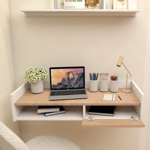 Escrivaninha Home Office Notebook Mesa Apoio Moderna Gaveta Byhouse